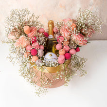 Load image into Gallery viewer, Non Alcoholic Wine, Roses and Desserts Hamper 
