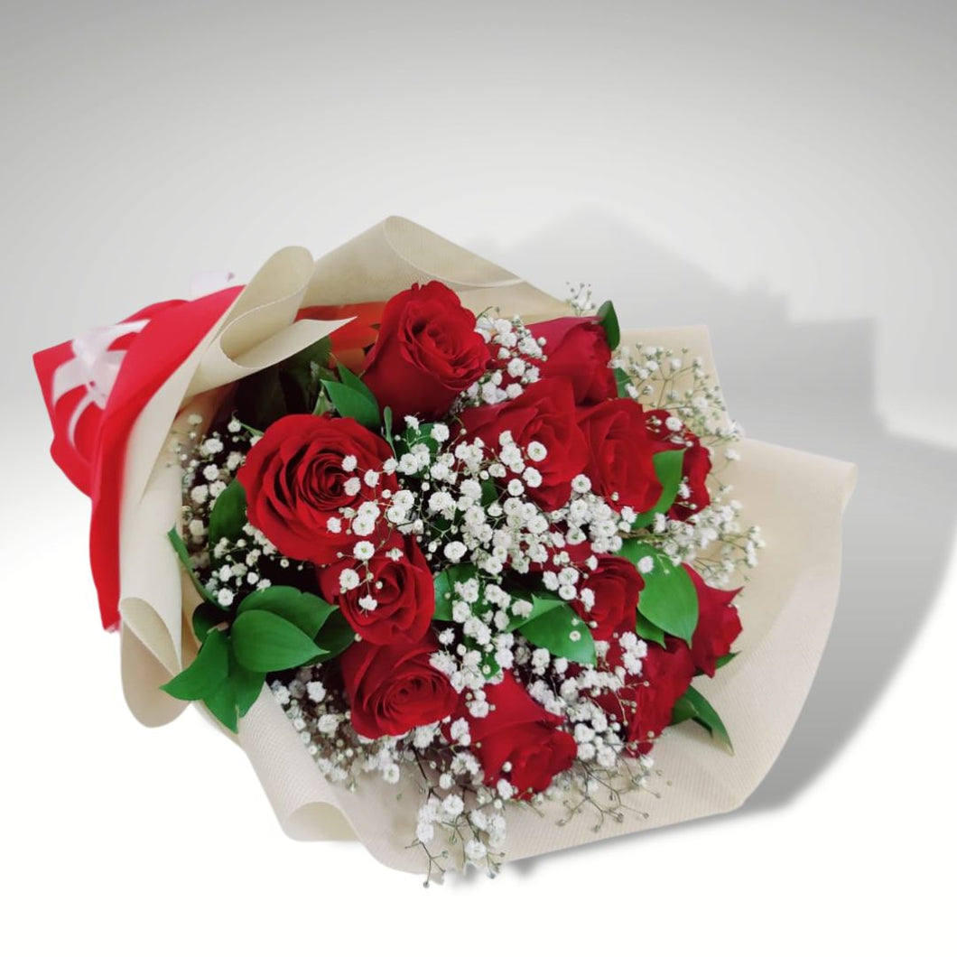Flowers Striking Red Rose Bouquet - mabrook.me