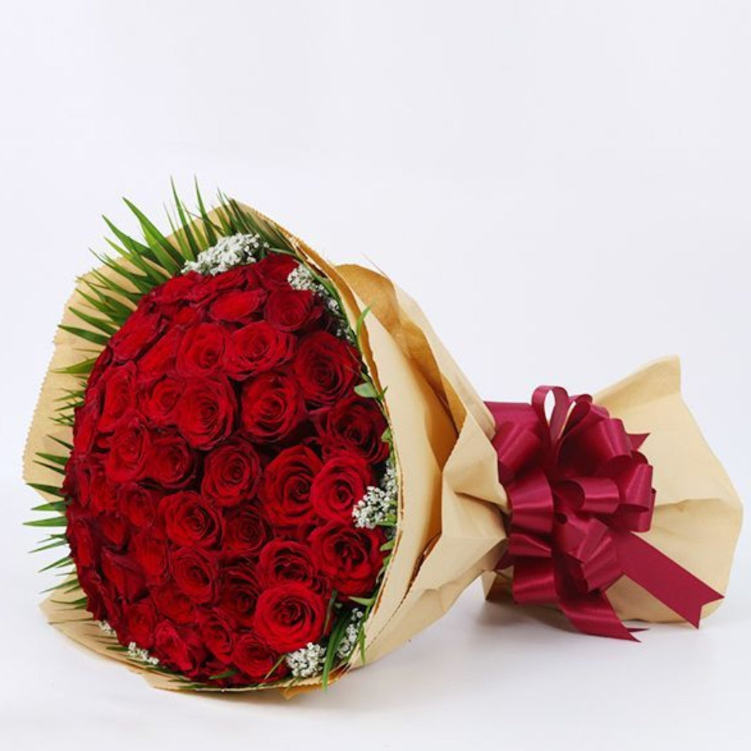 Flowers Bouquet of Long Stem Red Roses - mabrook.me