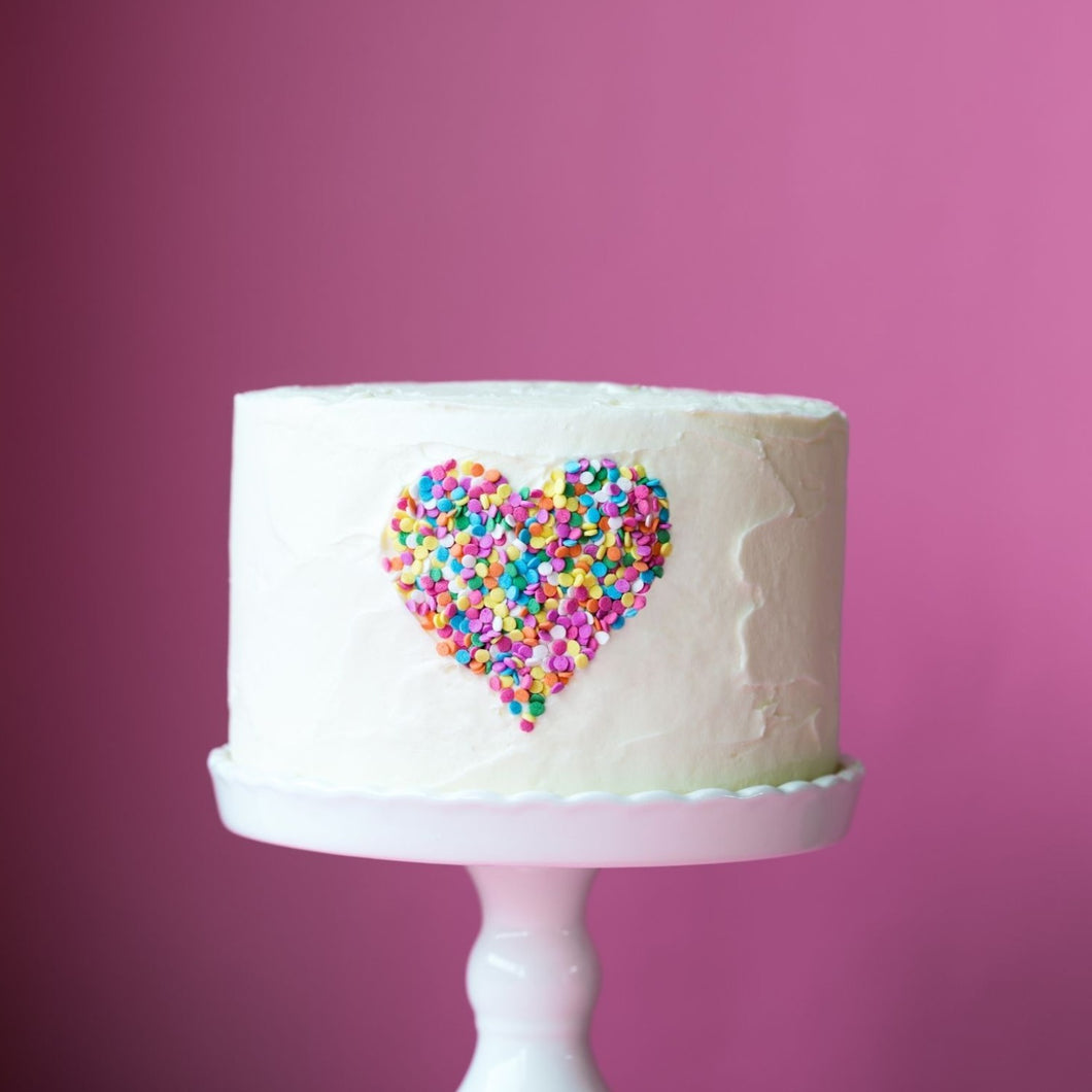 Cake Sprinkles Heart Cake - mabrook.me