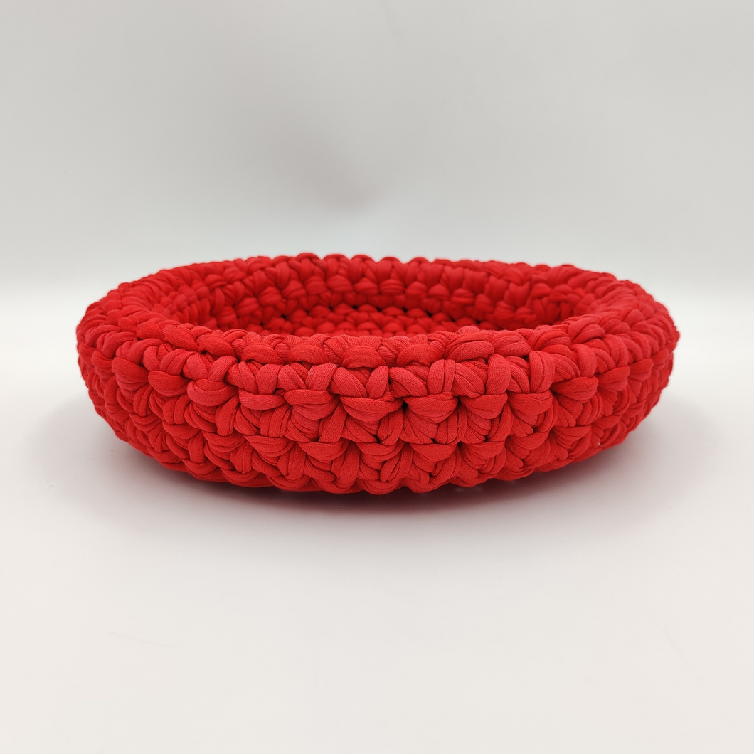 Crochet Baskets Red Crochet Basket - mabrook.me