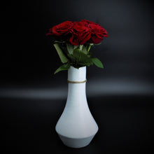 Load image into Gallery viewer, Flowers Red Roses in a Painted Terracotta Vase - mabrook.me
