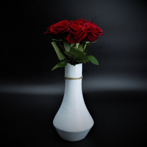 Flowers Red Roses in a Painted Terracotta Vase - mabrook.me