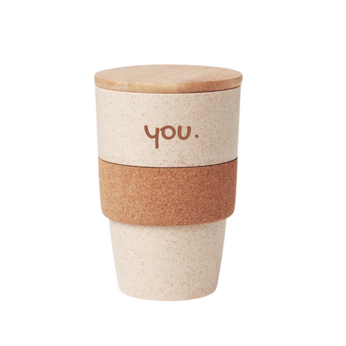 Gift Tumbler with Cork Grip and Bamboo Lid - mabrook.me