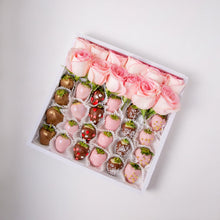Load image into Gallery viewer, Candy &amp; Chocolate Strawberries and Roses 24pcs - mabrook.me
