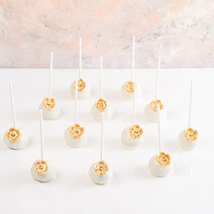 Cakepops White and Golden Cake pops - mabrook.me
