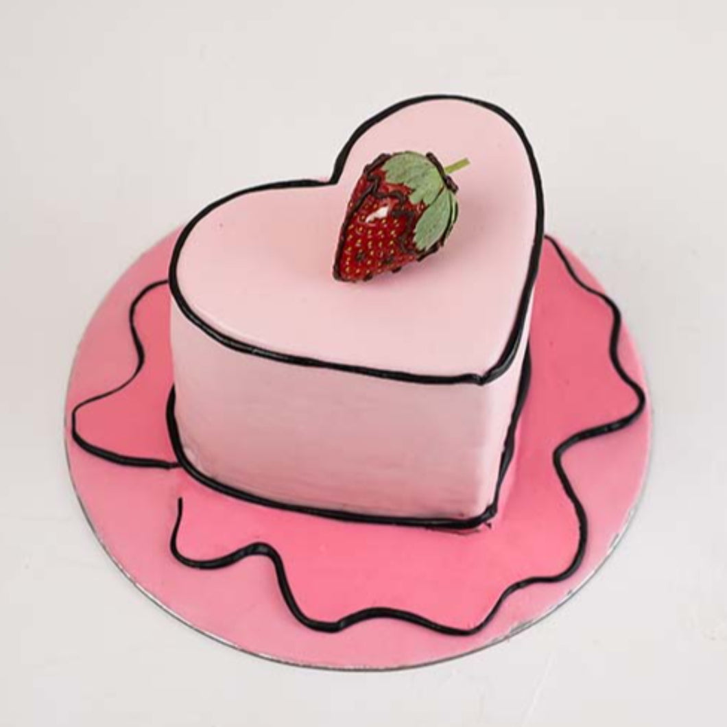 Cakes Valentines Day Heart Cartoon Cake - mabrook.me