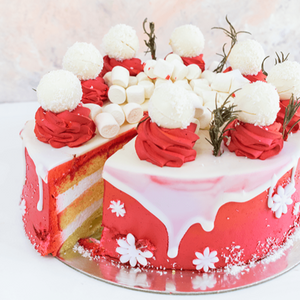 cake Red and White Christmas Cake - mabrook.me
