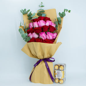Flowers Pretty in Pink Combo with Ferrero Rocher - mabrook.me