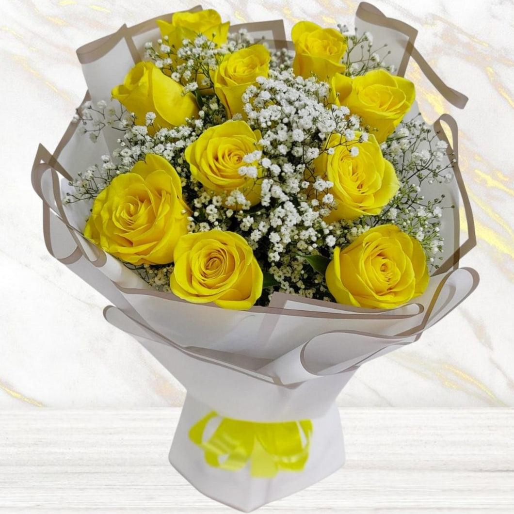 Flowers Glorious Bouquet of Yellow Roses - mabrook.me