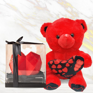 Combo 3D Heart with Teddy - mabrook.me
