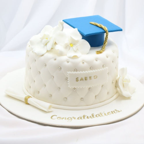 Cake Graduation Blue Hat -Themed Cake - mabrook.me