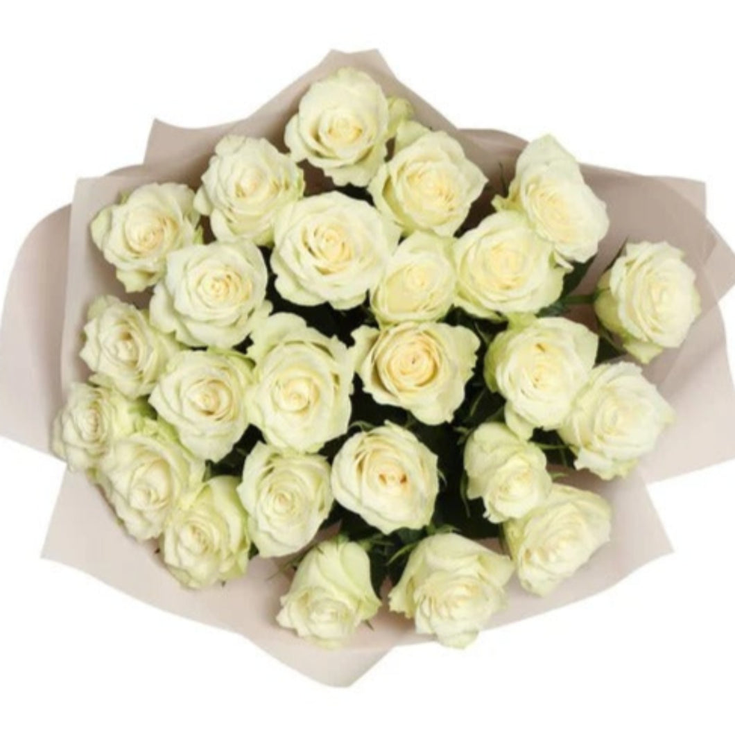 Flowers Bouquet of White Rose - mabrook.me