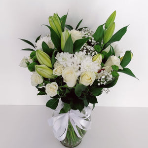 Flowers Elegant White - Flower Arrangement - mabrook.me