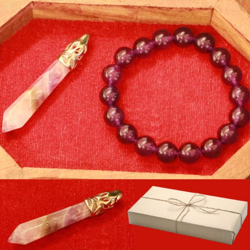 Jewelry Amethyst Bracelet And Pendant Set - mabrook.me