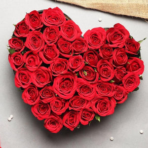 Flowers Love Celebration - Heart Shaped Box of Roses - mabrook.me