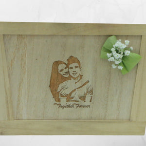 Flowers Us, Forever - Personalized Engraved Photo Box Flowers Arrangement - mabrook.me