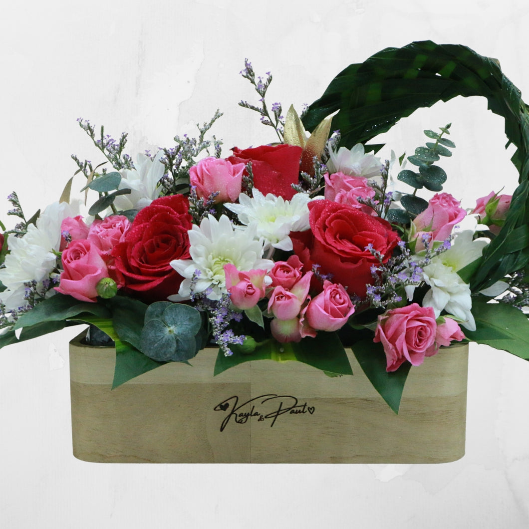 Flowers Our Names in Wood - Personalized Name Engraved Flowers Arrangement - mabrook.me