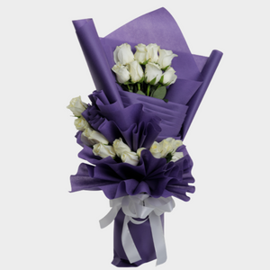 Flowers Unbound - White Rose Bouquet - mabrook.me