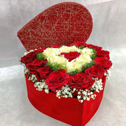 Flowers Luxury Heart Box - mabrook.me