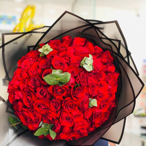 Flowers Blooming Love - Red Rose Bouquet - mabrook.me