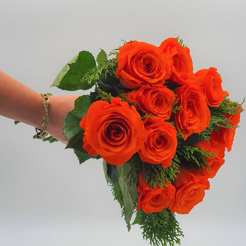 Flowers Bunch of Orange Roses - mabrook.me
