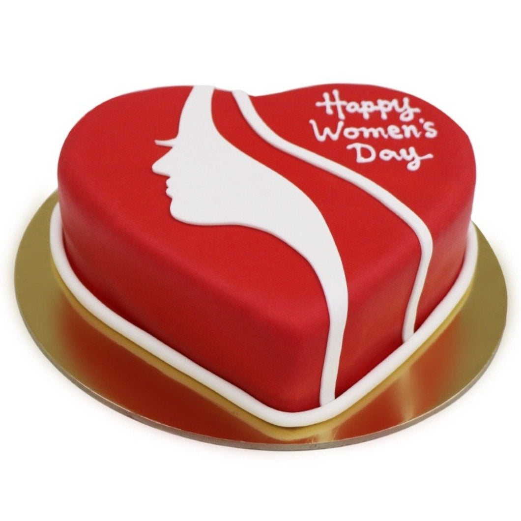 Cake Women's Day Special - Red Heart Shaped Cake - mabrook.me