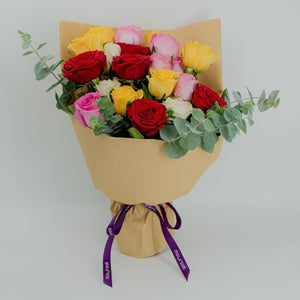 Flowers Sunset - Bouquet of Mixed Roses - mabrook.me