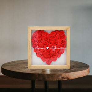 Frames In Love - Personalized Wooden Framed Rose Heart with Names - mabrook.me